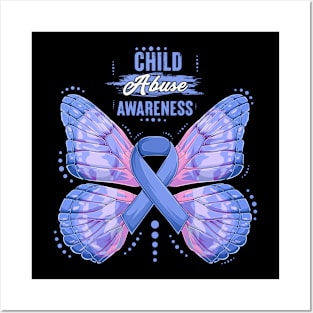 Child Abuse Prevention Awareness Month Blue Ribbon gift idea Posters and Art